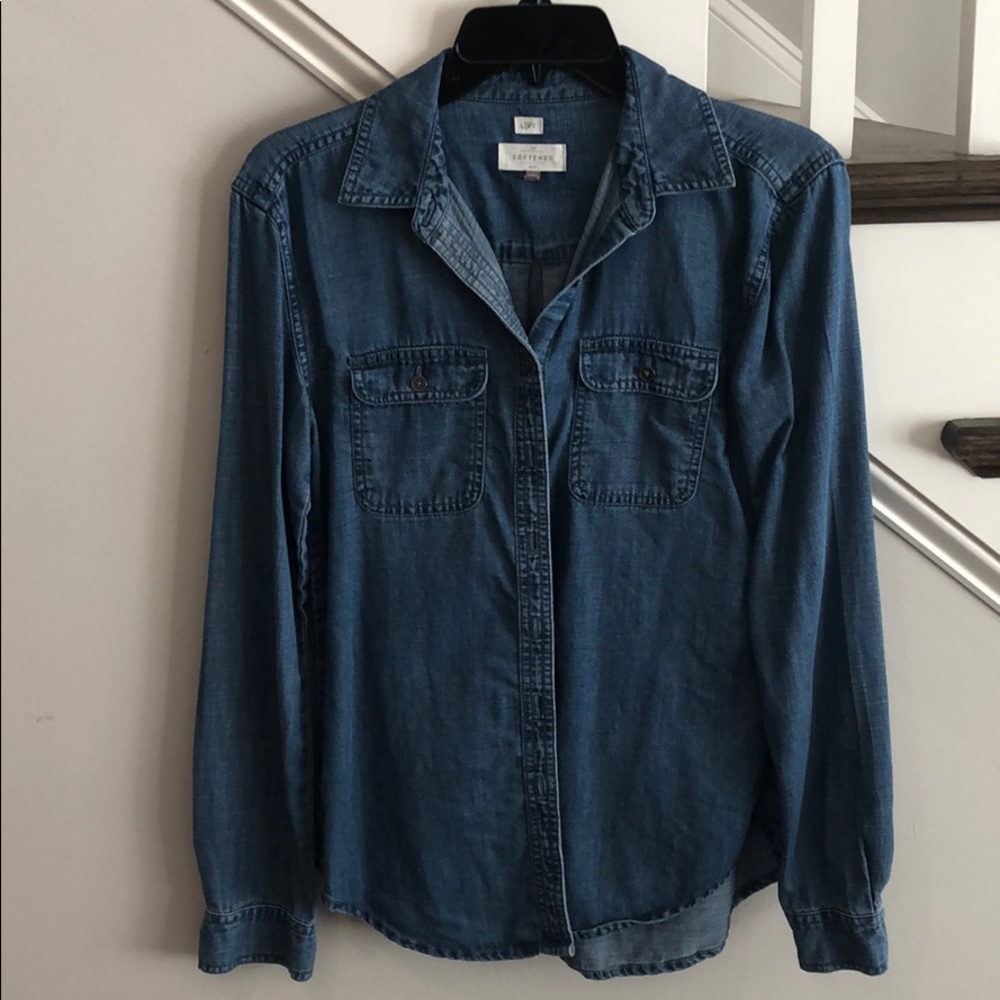 Loft chambray button down shirt